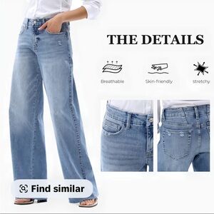 Women’s Light Blue Wide-Leg Jeans — High-Rise Flare